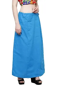 Reliable Blue Cotton Blend Solid Stitched Patticoat For Women-thumb1