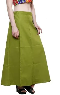 Reliable Green Cotton Blend Solid Stitched Patticoat For Women-thumb1
