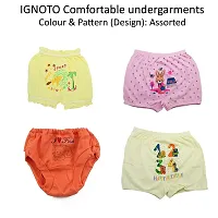 IGNOTO (0/Zero Size(Set/Pair of 6) New Born Baby, Kids Inner Wear Baniyan  Bloomers || Unisex 100% Cotton Housiry with Cartoon Print Brief Cotton Vest Top Undershirt Multicolour-thumb4