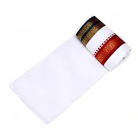 IGNOTO (Pack of 3) Handloom White Cotton Gamcha/Bath Towel/Kerala Thorthu/ Angocha || Light Weight, Fast Absorbing, Quick Drying-thumb3