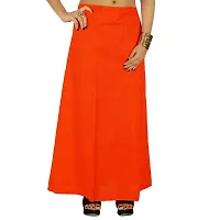 Reliable Orange Cotton Blend Solid Stitched Patticoat For Women-thumb1