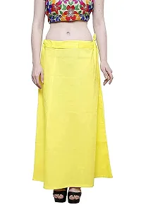 Reliable Yellow Cotton Blend Solid Stitched Patticoat For Women-thumb1