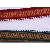 IGNOTO (Pack of 3) Handloom White Cotton Gamcha/Bath Towel/Kerala Thorthu/ Angocha || Light Weight, Fast Absorbing, Quick Drying-thumb1