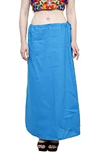 Reliable Blue Cotton Blend Solid Stitched Patticoat For Women-thumb3