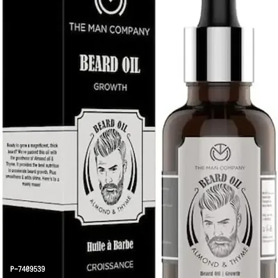 The Man Company Beard Oil for Growing Beard Faster with Almond  Thyme, 100% NATURAL, Best Beard Growth Oil for Men, Nourishes  Strengthens Uneven Patchy Beard - 30ML
