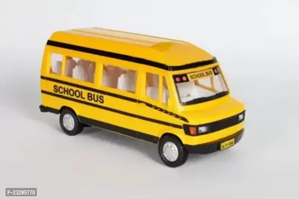 Littlewish Gallery Pull Back Action School Bus Model Toy For Kids (Yellow, Pack Of 1)-thumb0