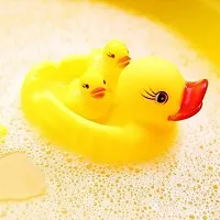 Chu Chu Sound Soft Non-Toxic Toddler Baby Bath Toys- Animal Shape (4 DUCK Pc Chu Chu) Bath Toy  (Yellow)-thumb1
