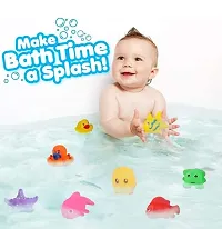 12Pcs Cute Soft Rubber Float Squeeze Sound Baby Bath Play Chuchu Animals Toys-thumb2