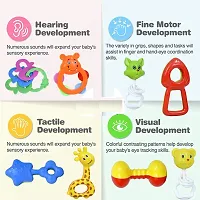 Rattles and Teether for Babies, Plush Rings, Set of 7 Pcs - Colourful Lovely Attractive Rattles and Teether for Babies, Toddlers  Children-thumb1