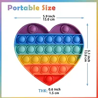 Unicorn Heart Shape Pop Bubble Stress Relieving Silicone Pop It Fidget Toys Pack of 2 - Multico-thumb2