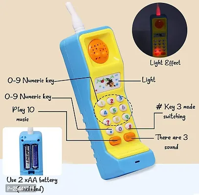 Musical Mobile Phone Toy for Kids Cellphone Telephone Toys Music with Light  Sound Toys for Babies - Multicolor-thumb3