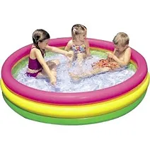 Littelwish Kid's Inflatable Baby Bath Tub Pool, 3ft, 3-6 Years (Multicolour)-thumb1