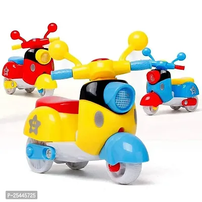 Littelwish Push and Go Mini Scooter for Kids Motorcycle Friction Powered Crawling Vehicle Toys for Kids Baby Boys and Girls(Multicolor)-thumb0