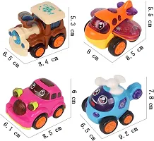 Littelwish Unbreakable Friction Toy Vehicle Set,4 cars Toys |1 robot car Friction Toy for Kids (Set of5)(Random Color)-thumb1