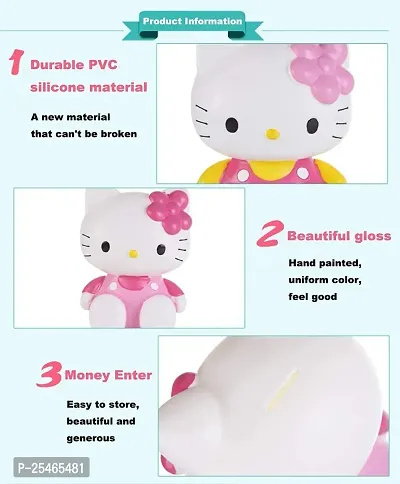 Littelwish Cute Cartoon Character Small Coin Box Piggy Bank Money Saving Bank for Kids(Hello Kitty)-thumb3