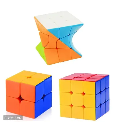 VWorld Challenging High Speed Smooth Stickerless Cube Combo Of 2x2,3x3 And Twister Magic Puzzle Cube  (3 Pieces)-thumb0