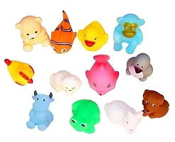 Littelwish Non-Toxic Baby Squeeze Sound Bath Toy Colourful Chu Chu Set of 8 Pcs Mix Animal Shape Toy-thumb1