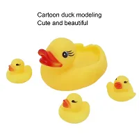 Littelwish Chu chu Sound Duck Family Ducklings Bath Toys Baby Bathing Water Pool Tub Non-Toxic Toddler Rubber Squeaky Lovely Floating Mother with 03 Little Duckletts for Kids Boys  Girls-thumb1