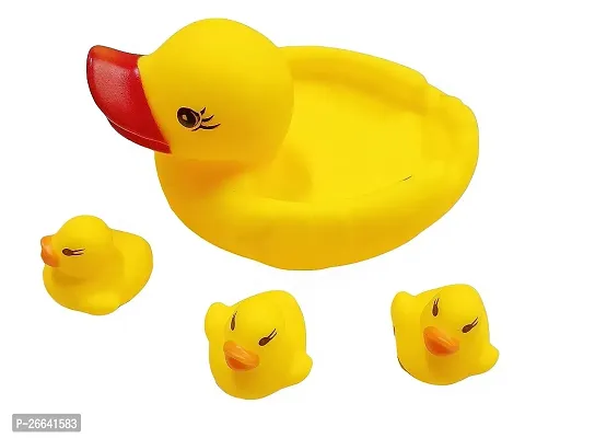 Littelwish Chu chu Sound Duck Family Ducklings Bath Toys Baby Bathing Water Pool Tub Non-Toxic Toddler Rubber Squeaky Lovely Floating Mother with 03 Little Duckletts for Kids Boys  Girls-thumb4