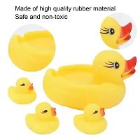 Littelwish Chu chu Sound Duck Family Ducklings Bath Toys Baby Bathing Water Pool Tub Non-Toxic Toddler Rubber Squeaky Lovely Floating Mother with 03 Little Duckletts for Kids Boys  Girls-thumb4