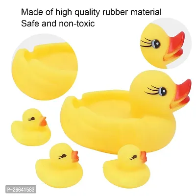 Littelwish Chu chu Sound Duck Family Ducklings Bath Toys Baby Bathing Water Pool Tub Non-Toxic Toddler Rubber Squeaky Lovely Floating Mother with 03 Little Duckletts for Kids Boys  Girls-thumb5