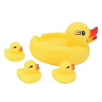 Littelwish Chu chu Sound Duck Family Ducklings Bath Toys Baby Bathing Water Pool Tub Non-Toxic Toddler Rubber Squeaky Lovely Floating Mother with 03 Little Duckletts for Kids Boys  Girls-thumb2