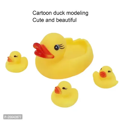 Littelwish Chu chu Sound Duck Family Ducklings Bath Toys Baby Bathing Water Pool Tub Non-Toxic Toddler Rubber Squeaky Lovely Floating Mother with 03 Little Duckletts for Kids Boys  Girls-thumb2