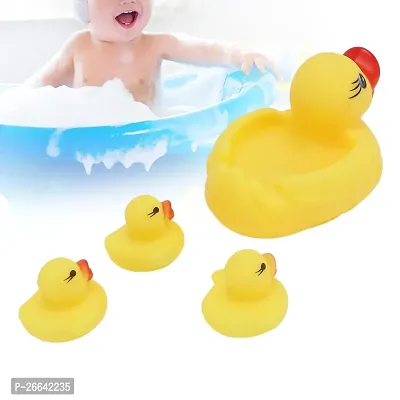 Littelwish Chu Chu Duck Family Bath Toys Non-Toxic Rubber Squeezy Bathtub Toys for Baby, Toddlers, Infants-thumb3