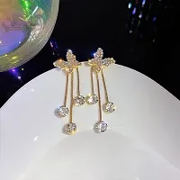 Miraclewood Earrings for Women  Girls | Fashion Crystal Silver Tone Long Dangler Earring | Long Danglers Earrings | Accessories Jewellery | Birthday  Anniversary Gift-thumb2