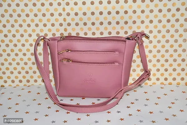 Saugat Traders Handbag for Girls, Women - Sling/Shoulder Bag - Crossbody/Tassel Bag - Genuine Leather - Stylish - Premium (Light Pink)-thumb4