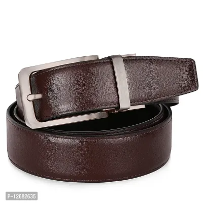 Saugat Traders Men's Black  Brown PU Leather Reversible Belt-thumb3