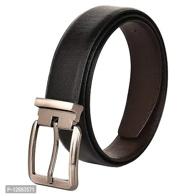 Saugat Traders Men's Reversible Leather Belt (Black, 36)