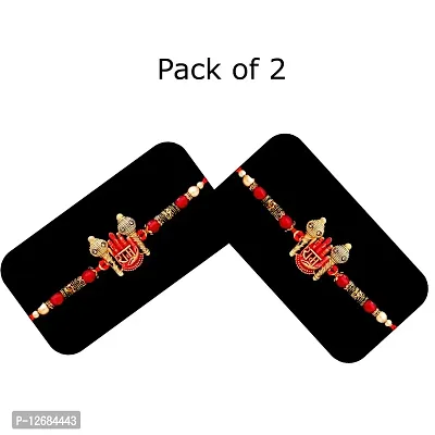 Saugat Traders Pack of 2 Rakhi for Brother with Chocolate Gift Box and Chopra Roli Chawal Pack-Traditional Rakhi-OM-Morpankh-Youger Brother-Quirky-Latest Rakhe Combo-thumb2