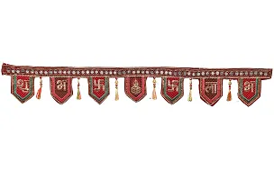 Saugat Traders Cotton Door Hanging for Main Entrance Door with Traditional Shubh Laabh Candle for Diwali Decoration- Home- Temple- (3 Feet / 95 Cm.)-thumb1