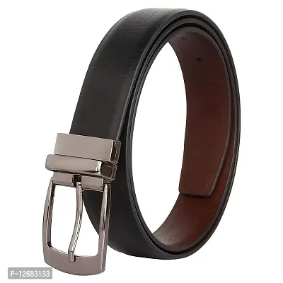 Saugat Traders Men's Reversible Artificial Leather Belt With Turning Buckle (38)