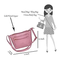 Saugat Traders Handbag for Girls, Women - Sling/Shoulder Bag - Crossbody/Tassel Bag - Genuine Leather - Stylish - Premium (Light Pink)-thumb1