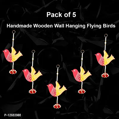 Saugat Traders Birds Hanging for Living Room - Wall Hanging for Home Decoration, Garden, Balcony - Festival Decorative - Handmade Wooden Wall Hanging-thumb2