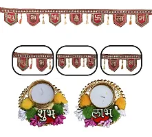 Saugat Traders Cotton Door Hanging for Main Entrance Door with Traditional Shubh Laabh Candle for Diwali Decoration- Home- Temple- (3 Feet / 95 Cm.)-thumb4