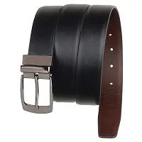 Saugat Traders Men's Reversible Artificial Leather Belt With Turning Buckle (38)-thumb1