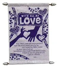 Saugat Traders Love Gift - Love Scroll Card with Couple Teddy in Basket-thumb1