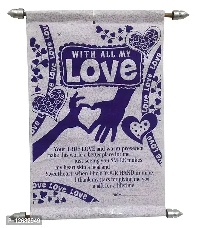 Saugat Traders Love Gift - Love Scroll Card with Couple Teddy in Basket-thumb2