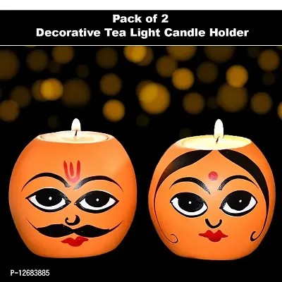 Saugat Traders Diwali Gift for Family  Friends - Chocolate with Male and Female Tea Light Candle Holder for Home Decor  Diwali Greeting Card - Shops - Office - Pooja/Temple - Diwali Decoration-thumb2