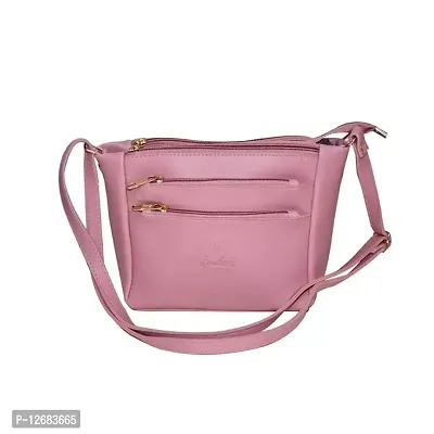 Saugat Traders Handbag for Girls, Women - Sling/Shoulder Bag - Crossbody/Tassel Bag - Genuine Leather - Stylish - Premium (Light Pink)-thumb0
