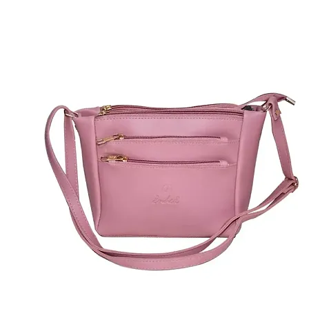 Saugat Traders Handbag for Girls, Women - Sling/Shoulder Bag - Crossbody/Tassel Bag - Genuine Leather - Stylish - Premium (Light Pink)