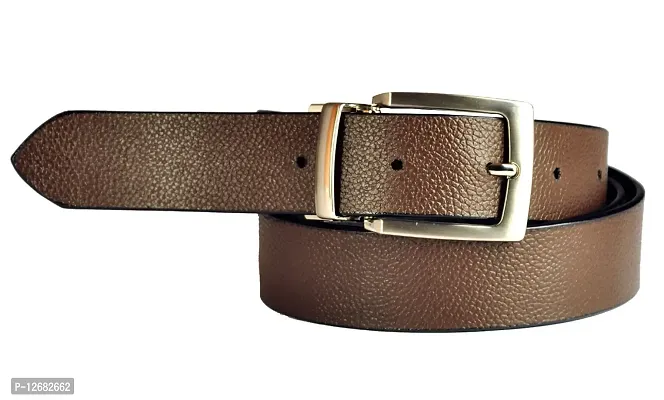 Saugat Traders Leather Belt For Men & Boys Reversible Black and Brown-thumb2