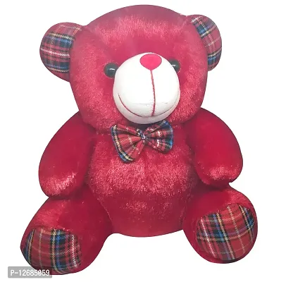 Saugat Traders Plush Material Red Teddy Bear with Neck Bow - 22 cm