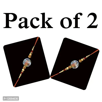 Lookool Pack of 2 Rakhi for Kids with Chocolate - Cartoon Rakhi - Chocolate Gift for Brother Kids - Designer Stones Rakhis with Roli Chawal and Chopra-thumb3