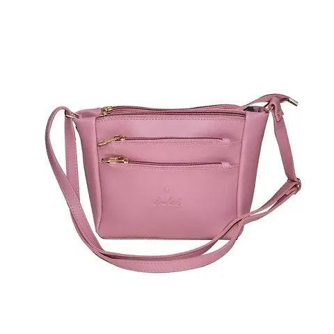 Lookool Handbag for Girls, Women - Messenger/Shoulder Bag - Stylish Trendy Classic Tote Handbag with Zipper Closure (Light Pink)