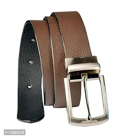 Leather Belt For Men  Boys Reversible Black and Brown-thumb2