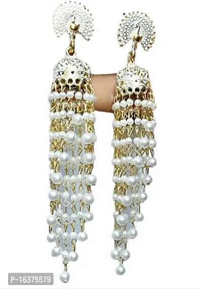 earring jhumka white colour-thumb0